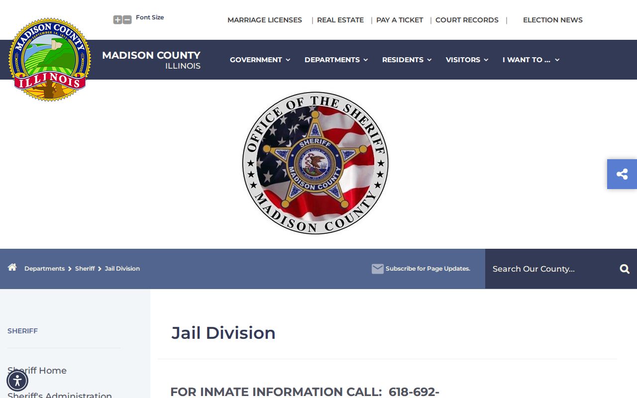 Madison County released inmate jail information route